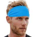 Tough Headwear Tough Outfitters Headband for Men - Mens Headbands - Working Out Sports Performance Head Bands - Athletic Cycling Running Sweat Band, Football Headbands - Sweat Bands Men/Women (Cool Blue)