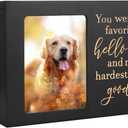 Pet Memorial Urns for Dog or Cat Ashes, XLarge Wooden Funeral Cremation Urns with Photo Frame, Keepsake Memory Box with Black Flannel Lining