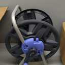 Water Hose Reel Cart, Holds 60-80 Ft of 5/8 Inch Hose, Blue Wall Mounted Garden Hose Cart, Portable Hose Reel for Convenient Storage and Watering