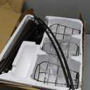 Boncoo Industrial Floor Lamp, 3 Light Arc Floor Lamps for Living Room, 76 Inch Tall Standing Lamp with Metal Cage Shades & Foot Switch, Vintage Floor Lamp for Bedroom, Office, Corner, Bronze