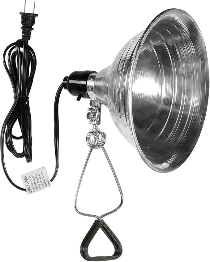 Simple Deluxe Reptile Clamp Dome Lamp, Equipped with 5.5-Inch Aluminum Reflector, Suitable for Amphibian Pet Terrariums Habitat (Without Bulb), 1 Pack, Black