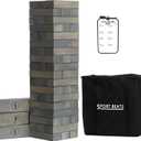 Gray Large Tower Game Outdoor Games 54 Blocks Stacking Game Includes Carry Bag