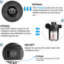 Air Pump Air Mattress Pump for Inflatables Blow up Pool Raft Bed Boat Toy, Quick-Fill, for Outdoor Camping, Inflatable Cushions, Electric Air Mattress Beds, Boats, Swimming
