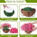 Artificial Faux Hanging Flowers Plants Baskets for Outdoors, Fake Silk Morning Glory Eucalyptus in Planter UV Resistant Realistic Outdoor Flowers for Outside Porch Patio Balcony Garden Yard Home Decor