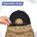 Hat Wigs for Women Baseball Cap with Hair Extensions Short Wave Synthetic baseball Cap Wig for Women Adjustable Hat with Hair Attached for Daily Use(14inch)