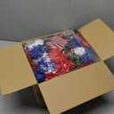 Rivvlive 4 Sets 4th of July Patriotic Cemetery Flowers for Grave 8 Bunches Red White Blue Artificial Floral with American Flag Grave Vase for Gravesite Headstone Tombstone Veterans Decor(Carnation)