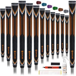 SAPLIZE High-performance Rubber Golf Grips 13 Pack, High Shock Absorption, Non-slip, Choose from 13 Grips with 15 Tapes or Full Regripping Kit, CC10 Series