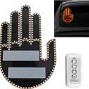 LED Hand Gesture Light for Car, 3 In1 Car Sign Finger Light with Remote Control, Funny Back Window Sign Light Accessories for Cars Trucks, Car Gadgets & Road Rage Signs, No Battery