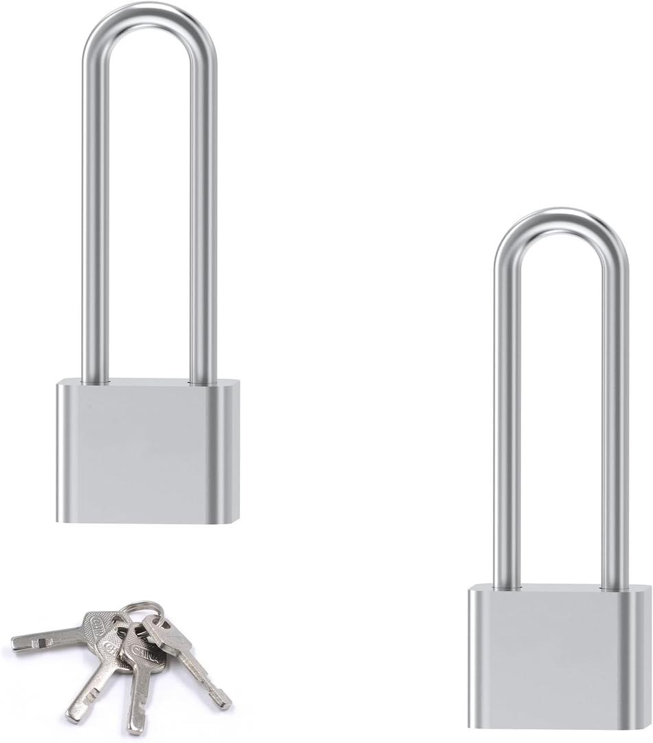 2 PCS Trailer Lock 1/4'' Dia, Trailer Coupler Lock Trailer Tongue Lock Fits Latch-Type Coupler Metal Coupler Latch Lock Trailer Pin Lock with Keys for Towing Boat Truck Trailer RV Car