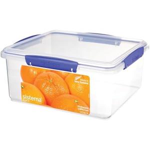 Sistema KLIP IT Food Storage Container, 5 L, Airtight & Stackable, BPA-Free, Clear with Blue Clips