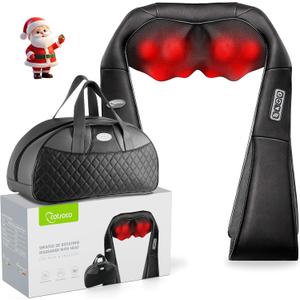 cotsoco Neck Massager,Shiatsu Shoulder and Back Massager with Heat, Electric Deep Tissue Massage Pillow for Body Muscle Pain Relief,Best Gifts Mom Dad Women Men,Home, Office Car Use (Black)