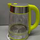 Speed-Boil Water Electric Kettle, 1.7L 1500W, Coffee & Tea Kettle Borosilicate Glass, Water Boiler, Auto Shut-Off, Cool Touch Handle, Base Detachable, LED. 360 Rotation, Boil Dry Protection (Yellow)