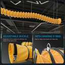 Hon&Guan 8 Inch PVC 25 FT Flexible Duct with Adjustable Rope and D-Shaped Rings, Suitable for Free Hanging and Utility Blower Exhaust Fan Support