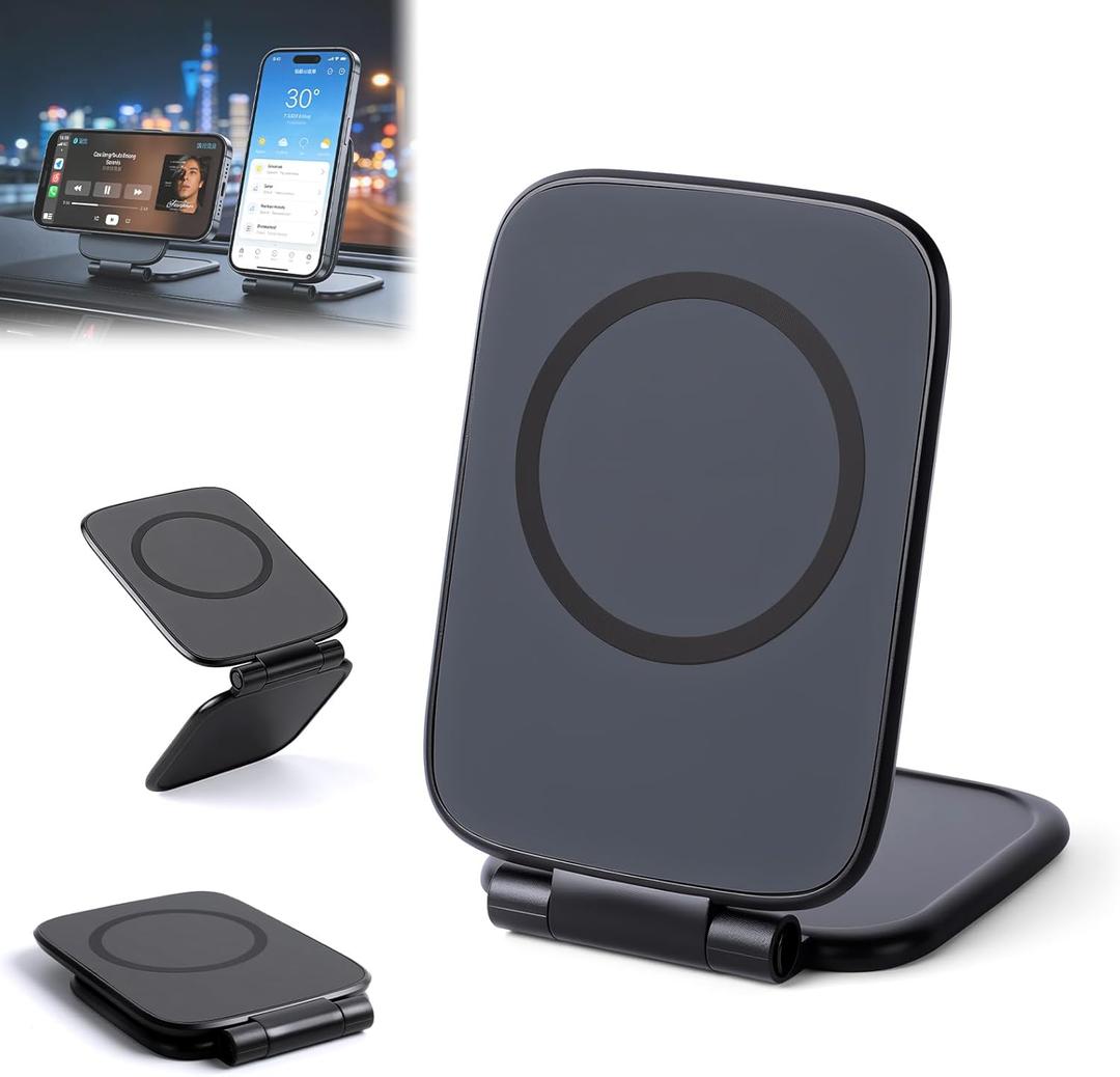 incthoust UltraThin Foldable Magnetic Car Phone Mount,Ultrathin Adjustable Magnetic Phone Holder,New Portable Dual Sided Magnetic Phone Holder for Car,Fit for All Phone,Laptop,Gym