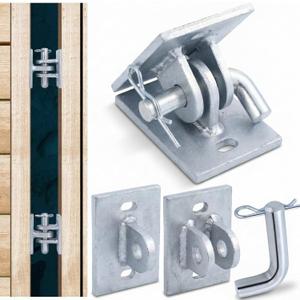 DaisyInner Floating Dock Hardware Stationary Dock Connector Hinge Kit Heavy Duty Boat Accessories 7/16'' Holes Galvanized Steel Male & Female Corner T Brackets for Floats Ramp