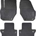 Car Floor Mats Custom Fit for Volvo S60 2011-2018(not Inscription Models) & V60 2015-2018 Full Black Rubber Auto Liner Mats All Weather Protection Heavy Duty Odorless