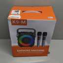 Karaoke Machine, Portable Bluetooth Speaker with 2 Wireless Microphones for Adults & Kids with Lights, Karaoke Microphone with PA System Supports USB/TF/FM/AUX for Home Party Home System Packages (Black)