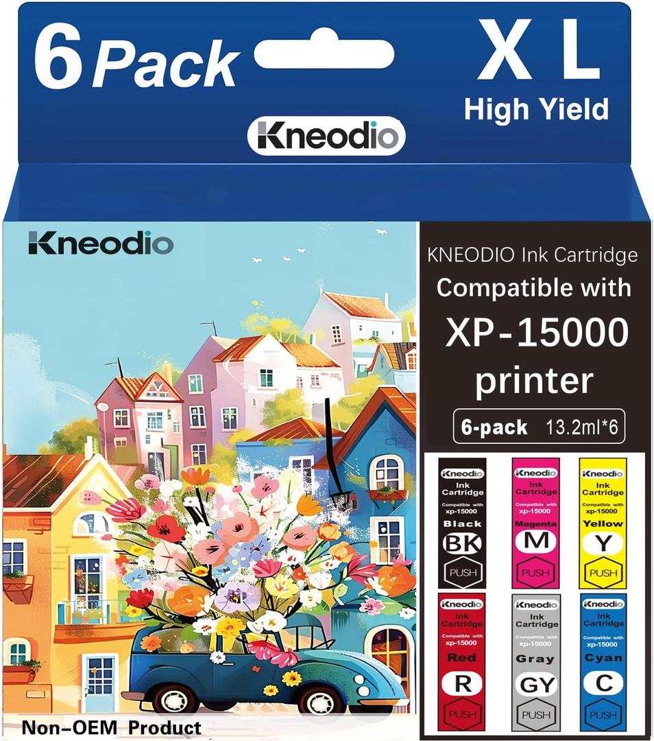 Compatible High-Yield Ink Cartridges (6-Pack) Replacement for 312XL 314XL Ink Cartridge for Photo XP-15000 Printer(1 Black,1 Cyan,1 Magenta,1 Yellow,1 Red,1 Gray)