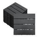 12 PCS 12x12 Inch Interlocking Deck Tiles - Waterproof All-Weather Outdoor Patio Flooring for Pool, Balcony, Backyard, Porch & Garden, Dark Grey