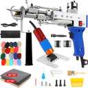 Rug Tufting Gun Kit with Carpet Trimmer, 2 in 1 Cut & Loop Pile Tufting Gun with Tufting Cloth, Rug Making kit for Beginners (ClassicBlue)