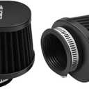 2PCS Motorcycle Air Filter Universal 55MM Replacement Engine Filter High Performance Air Filters Fit Motocross Carburetor Cleaner for Pit Bike Scooter Moped ATV (Black)