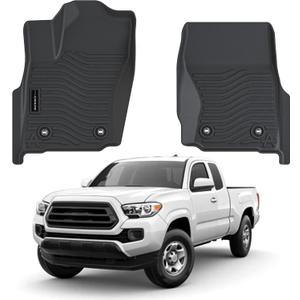 Auxko All Weather Floor Mats Fit for Toyota Tacoma 2026 2025 2024 Double & Access Cab XtraCab Front Row (Only for Automatic Include Hybrid and Gas) TPE Tacoma Accessory Odorless Anti-Slip Black