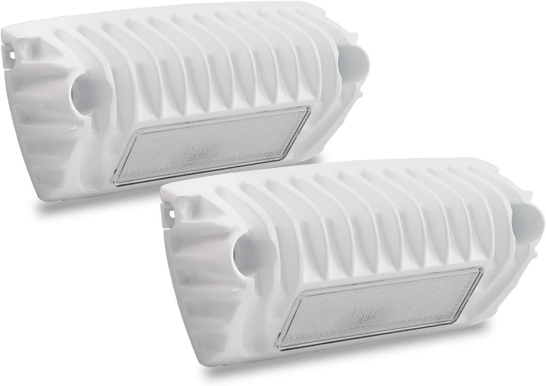 Chelhead RV Porch Light White Aluminum Base 12V DC RV Exterior Led Lighting Outside Lights Compatible with RV Camper Trailers Porches Towing 5th Wheels Utility Vehicles Boat