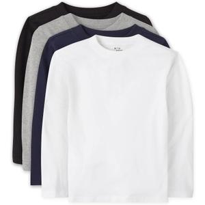 The Children'S Place Baby-Boys And Toddler Basic Long Sleeve Tee (2T, Black/H Smoke/New Navy/White 4-pack)