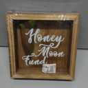 Juvale Honeymoon Fund Box Wedding Decorations for Reception - 7 x 7 Inch Wooden Rustic Wedding Card Box