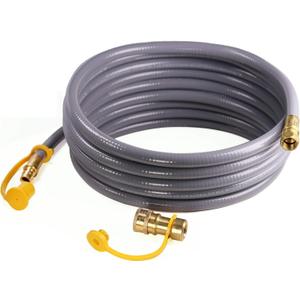 DOZYANT 12 Feet 3/8" ID Natural Gas Hose, Low Pressure LPG Hose with Quick Connect, for Weber, Char-broil, Pizza Oven, Patio Heater and More, 3/8 Female x 3/8 Male Flare Quick Disconnect