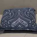 Unimatta Outdoor Patio Chair Cushions Set, 24" x 24", Set of 2, Water-Repellent, Fade Resistant, Deep Seat Bottom and Back Cushion for Backyard, Couch, Sofa and Patio Furniture, Damask Blue Flower