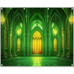 Polyester 10x8ft Green Castle Backdrop Fairytale Movie Photography Background Wonderland Birthday Kids Party Decorations Photo Booth Props