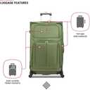 SWISSGEAR Sion Softside Expandable Spinner Luggage Durable Lightweight Travel Suitcase, Evergreen, Checked-Large 29-Inch