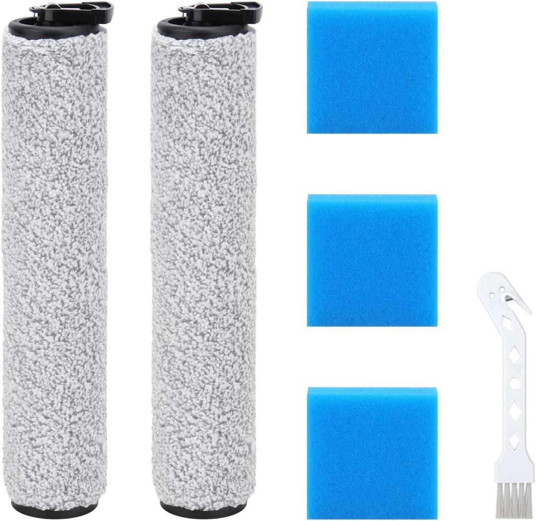 Brush Rollers Sponge Filters Replacement for Eureka NEW400 Wet and Dry Vacuum Cleaner - Accessories Parts（2 Brush Rollers +3 Sponges）