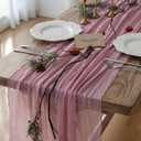 Keketoarrange Dusty Rose Mothers Day Cheesecloth Table Runner Gauze 120 Inch 10 FT Rustic Boho Cheese Cloth Runner for Wedding Baby Shower Bridal Shower Party Sheer Spring Summer Home Decorations