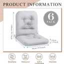 Chunful Back Chair Cushion Outdoor Indoor Tufted Seat/Back Patio Seating Cushions Weather Resistant Patio Rocking Pads for Outdoor(Light Gray,6 Pcs)