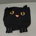 Juvale Black Cotton Cat Trick or Treat Bag with Gold Foil Eyes, Reusable for Kids, 11.25 x 15.5 in Canvas Tote for Halloween Parties