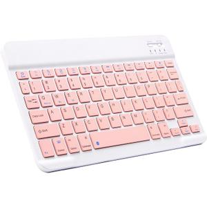 Ultra-Slim Bluetooth Keyboard Portable Mini Wireless Keyboard Rechargeable for Apple iPad iPhone Samsung Tablet Phone Smartphone iPadOS iOS Android (10 inch Pink)