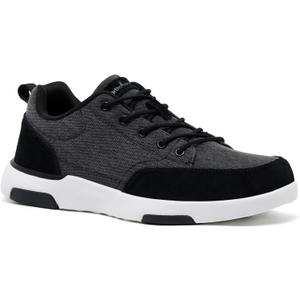 Men's Orthopedic Walking Fashion Sneakers: Breathable Sneakers for Mens, Stability Supportive Walking Shoes for Neuropathy, Cushioned Canvas Shoes for Plantar Fasciitis Black Size 42