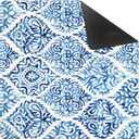 Blue and White Chinoiserie Mahjong Mat for Table 31.5 x 31.5 in, Mahjong Gifts for Women, Grandmillennial Blue Chinese Floral Anti-Slip Table Cover Tablecloth for Poker Board Card Tile Game