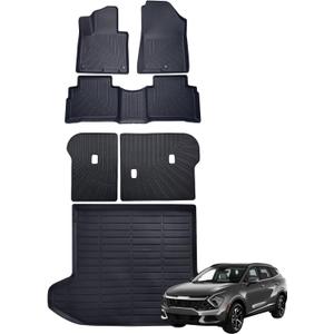 Floor Mat fit for Kia Sportage Accessories(Not Hybrid) 2023-2025 2026 TPE Cargo Liner All Weather Back Seat Cover(Trunk Mat+Backrest Mat+Floor Mat)