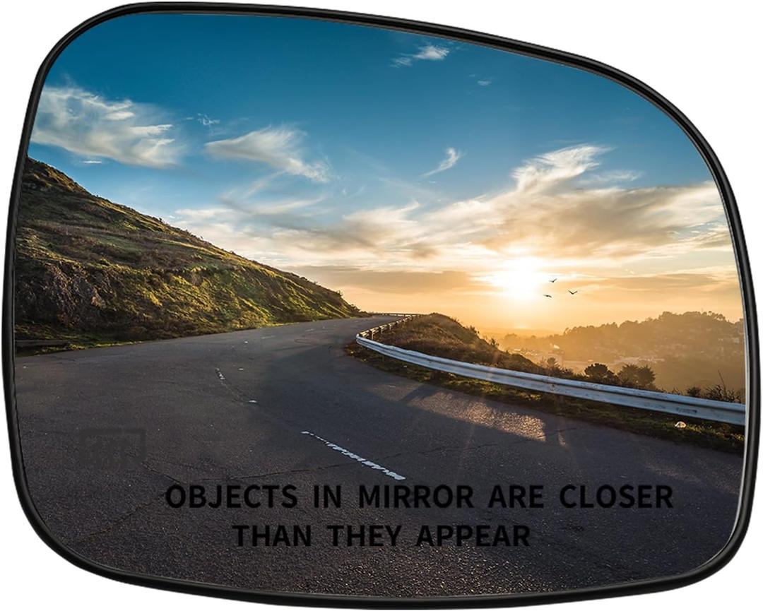 Passenger Side Mirror Replacement for Chrysler Town Country 2008-2016, Dodge Grand Caravan 2008-2020, RAM CV 2012-2015, VW Routan 2009-2014 - Right Side Rear View Mirrors Glass with Heated