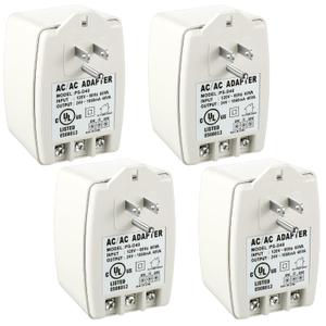 Hotop 4 Pack 24 Volt Transformer, 40 VA AC Transformer Plug in with PTC Fuse Compatible with Ring Doorbell and Thermostat, Compatible with Nest, Ecobee, Sensi/Honeywell/24V Adapter
