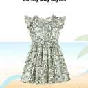 PATPAT Family Matching Summer Outfits, Mommy and Me Matching Shirts Dresses Paisley Print Matching Dresses for Family (6-9 Months, Green Paisley Floral)