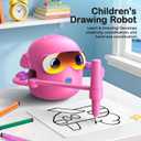 Drawing Robot for Kids with 100 Cards, Montessori Painting Learning Toys for 3 4 5 6 7 8 Year Old Boys Girls,Voice Interactive Early Learning Educational Drawing Toy Gift for Birthday Party