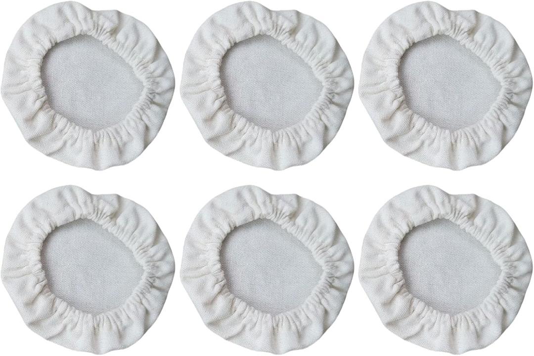 Pack Of 6 Cotton Sourdough Jar Covers Breathable Fabric Caps for Dough Basket Fermentation Bread Baking Supplies (25cm)