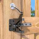 4Pack Gate Latch with Spring Cable Pull for Fence Gate - Carbon Steel - Black,Self Locking Fence Gate Latch,Gate Latch for Wooden Fence,Fence Door Latch (4, Black)