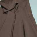 PRETTYGARDEN Long Sleeve Mini Dress for Women 2025 Fall Crewneck Knit Pleated Babydoll A Line Soft Casual Short Party Dresses (Medium, Brown)