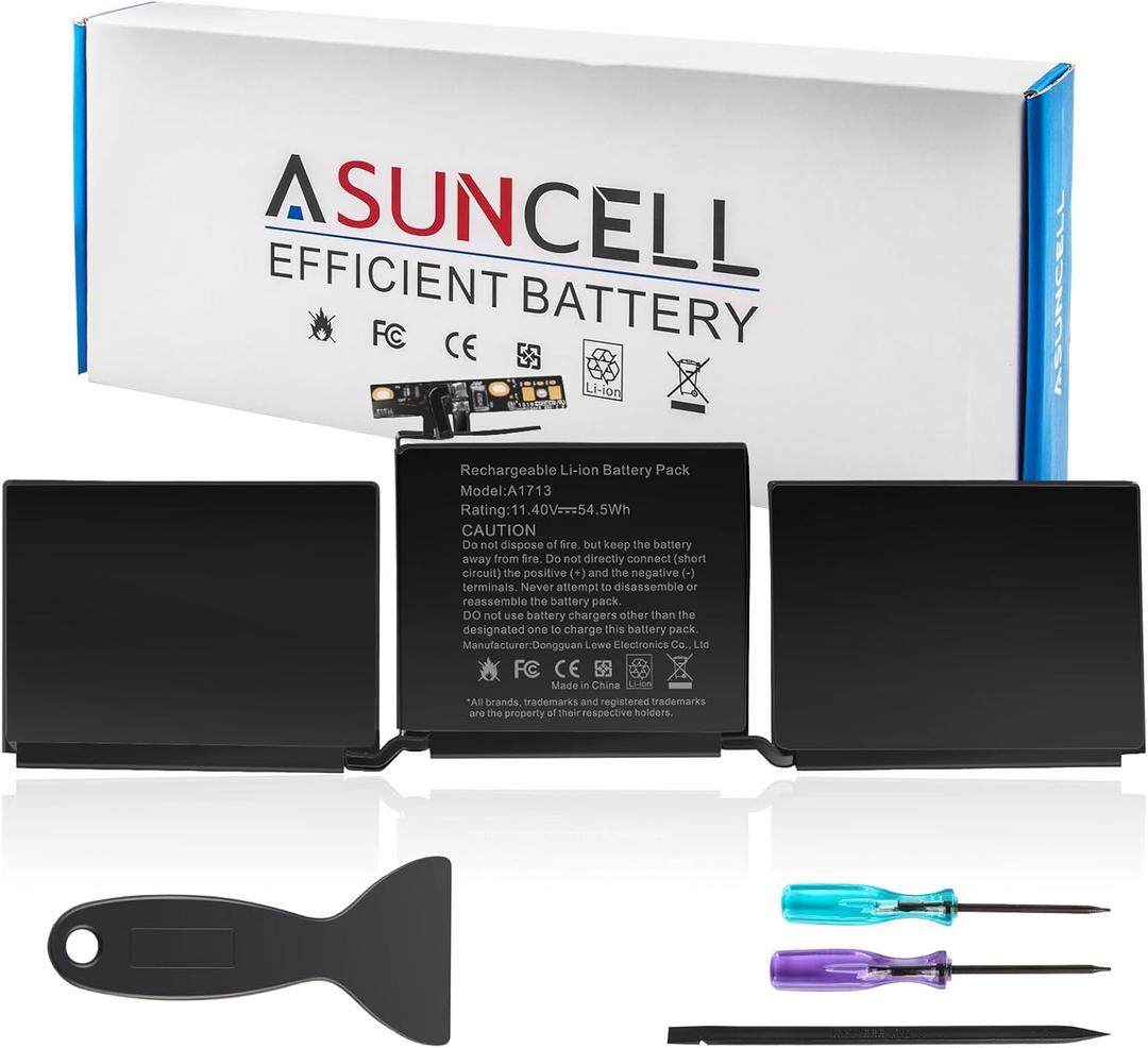 Battery Replacement for MacBook Pro A1708(2016,2017) A2159(2019) A2289(2020) A2338(2020,2022) 13-inch A2171/A1713 Battery EMC 2978 3301 3456 3578 3164 020-00946 MacBookPro13,1 14,1[58.19Wh/11.41V ]