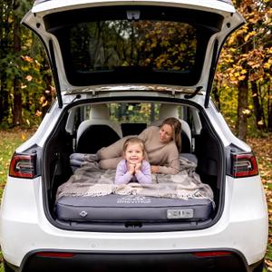 Self-Inflating Tesla Model Y Mattress, 4" Ultra-Thick Sleeping Pad Gray | Built-in Upgraded Electric Air Pump for Smooth Operation,Quick Inflate & Deflate,Comfort Fit,Perfectly Fits Model Y Mattress, Full